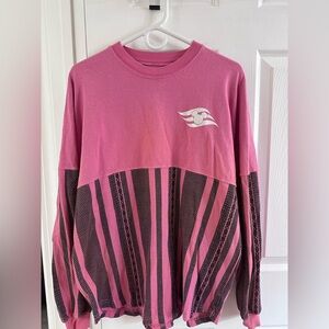 Pink and Black Striped Long Sleeve Shirt